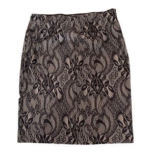 Ann Taylor Black lace overlay skirt Size 8